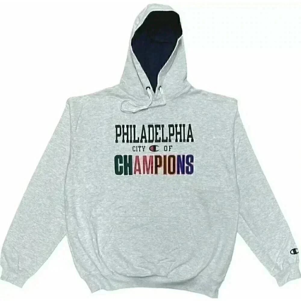 Champion Men's Sweatshirt Fleece Philadelphia City Training Pullover‎ Grey Small